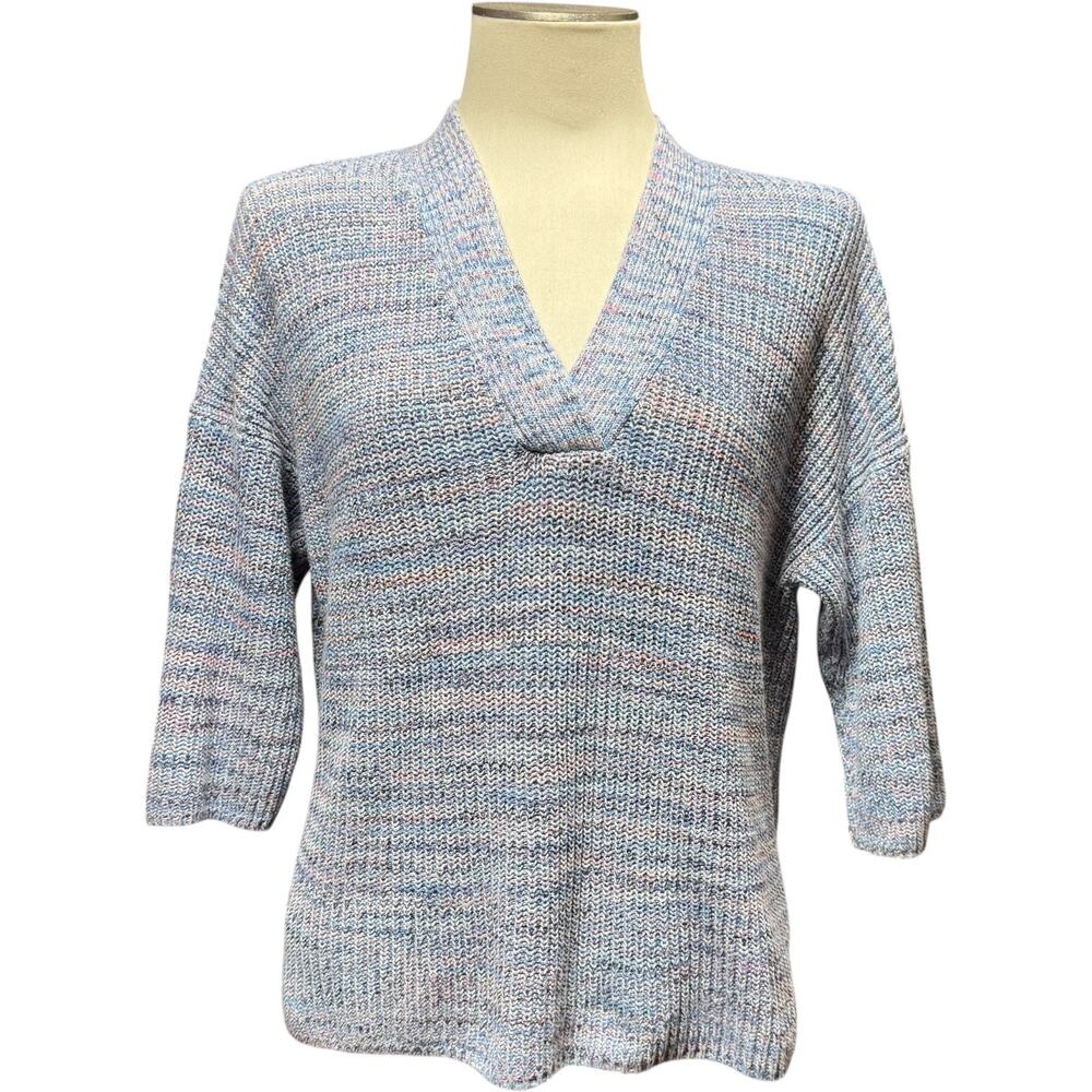 J.Jill Multicolor Pastel Sweater Marbled Pink Purple Blue Medium Petite